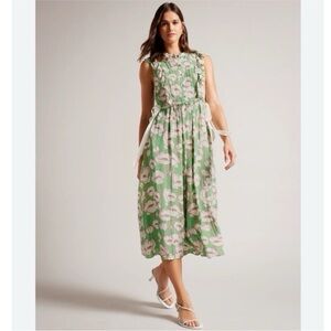 TED BAKER Floral Midi Dress NWT | Size 2 Wedding Guest Spring/Summer
